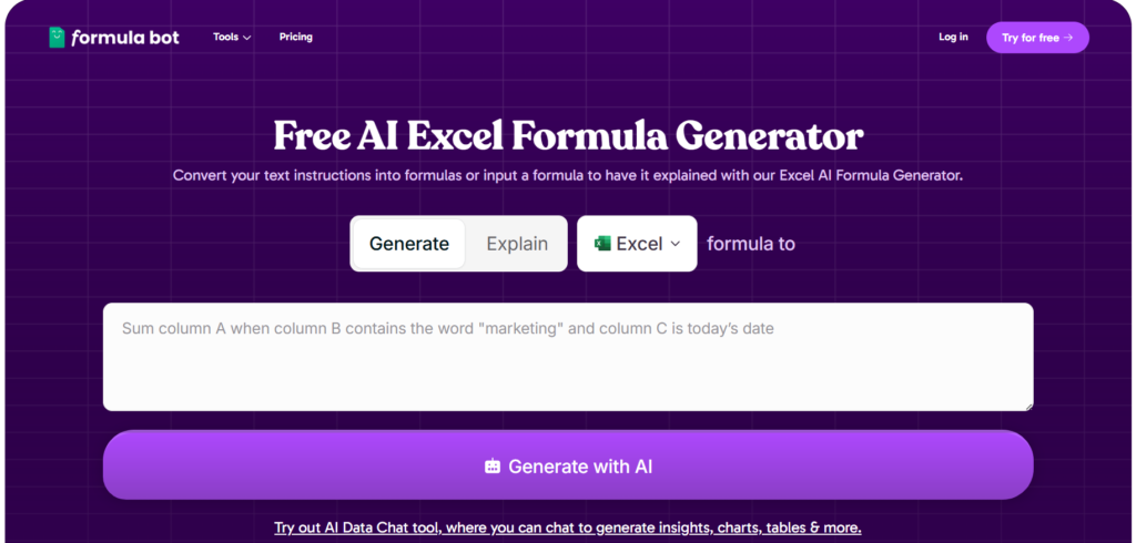 Excel Formula Bot